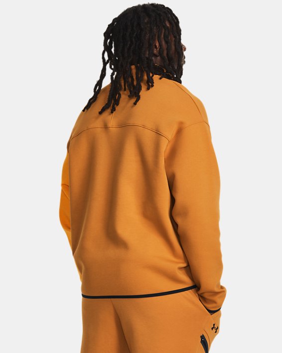 Men's UA Unstoppable Fleece ½ Zip in Orange image number 1
